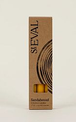 Sandalwood Mini Church Candles 6 x 0.5 Inches 2 x 6