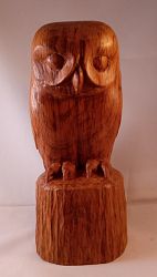 Tawny Owl carved in Brown English Oak