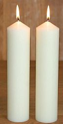 Unscented Church Candles 2 inches x 6 inches. two candles